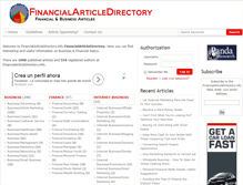 Tablet Screenshot of financialarticledirectory.info